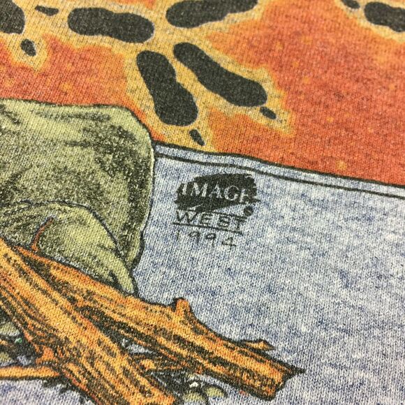 Vintage Single Stitch Image West Graphic T-Shirt Size Medium Gray Nature Eagle M - Picture 6 of 10